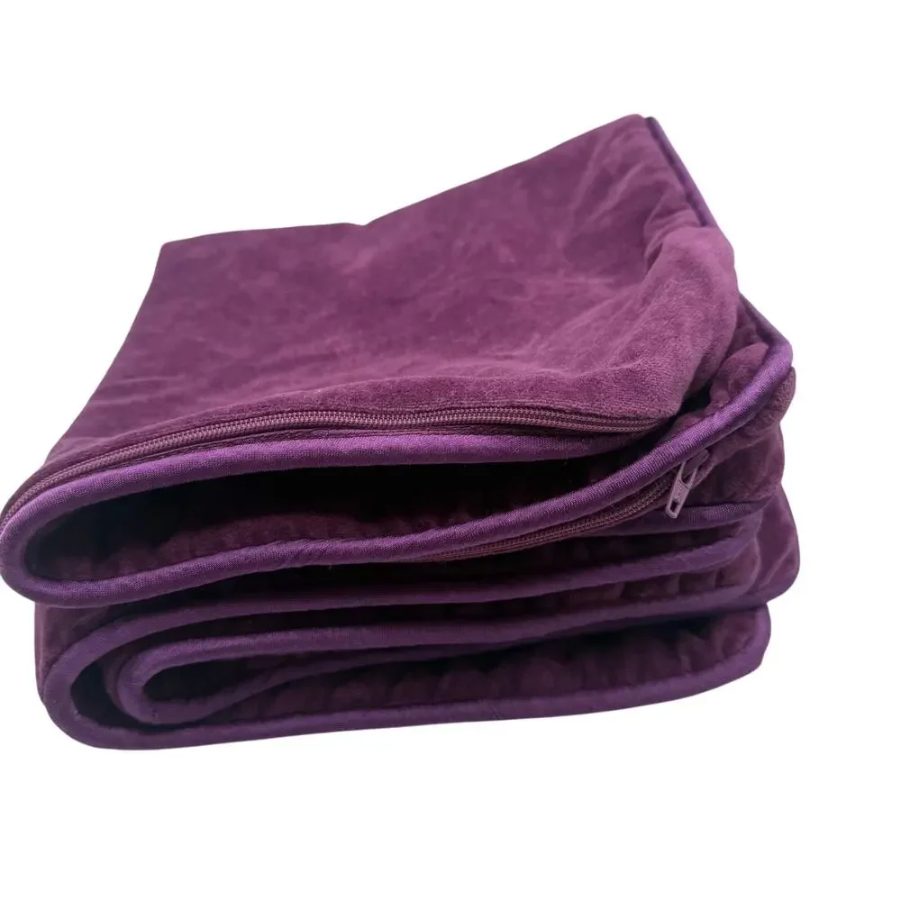 Crate & Barrel Bennet Orchid Velvet Pillow Covers Set 18x18‎ Purple Plum Cotton